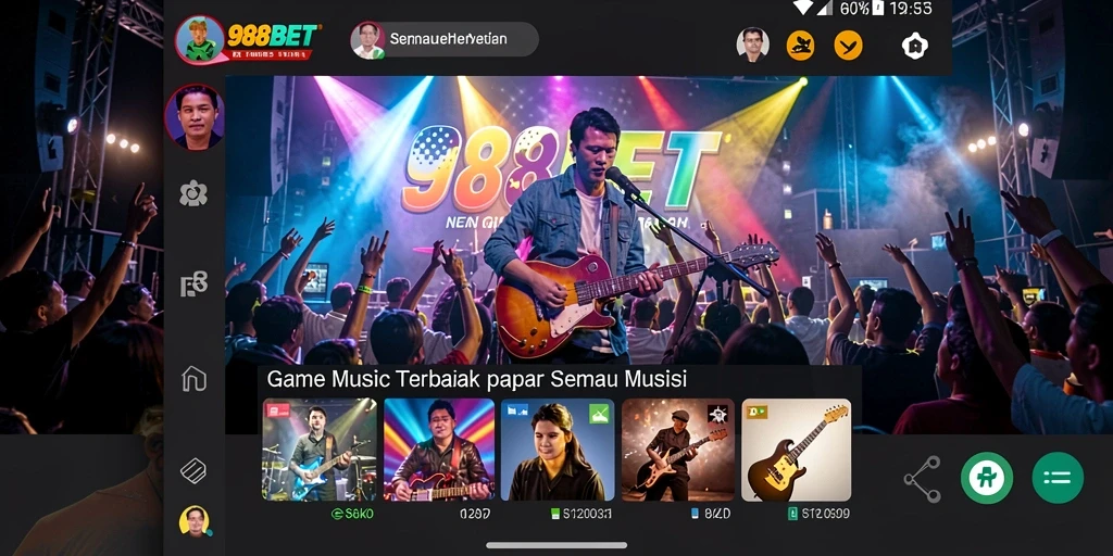 Screenshot gameplay 988BET menampilkan keseruan bermain musik secara interaktif.