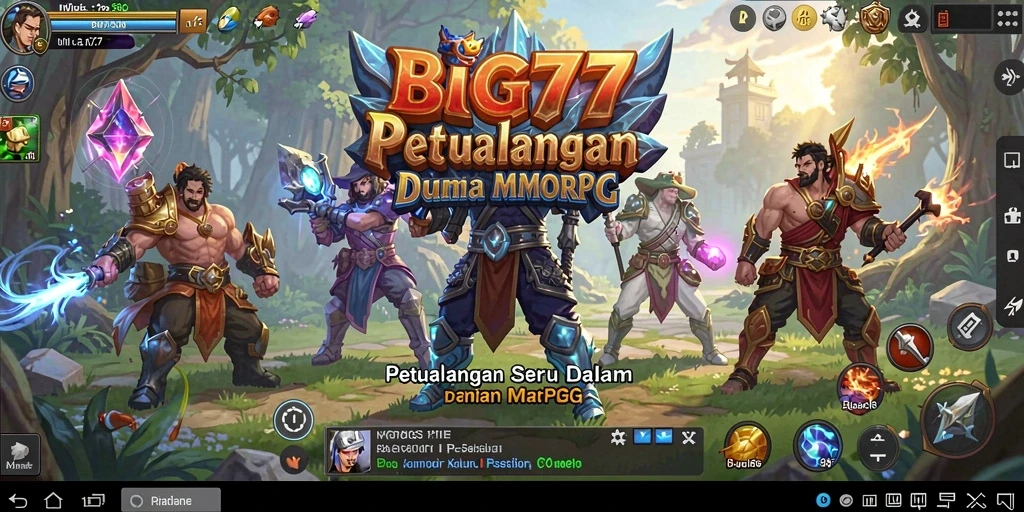 Screenshot gameplay dari BIG77 menggambarkan aksi seru dalam dunia MMORPG.
