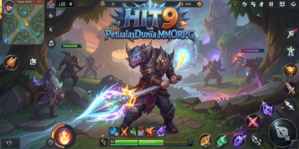 Tampilan screenshot utama HIT9 menunjukkan aksi pertarungan yang intens dan grafis yang memukau.