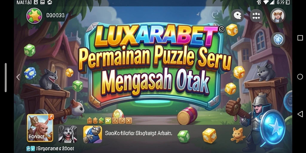 Screenshot gameplay LUXARABET menampilkan teka-teki menarik dan berwarna-warni.