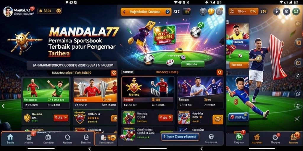 Screenshot MANDALA77 menampilkan antarmuka sederhana dan menarik dari permainan Sportsbook.
